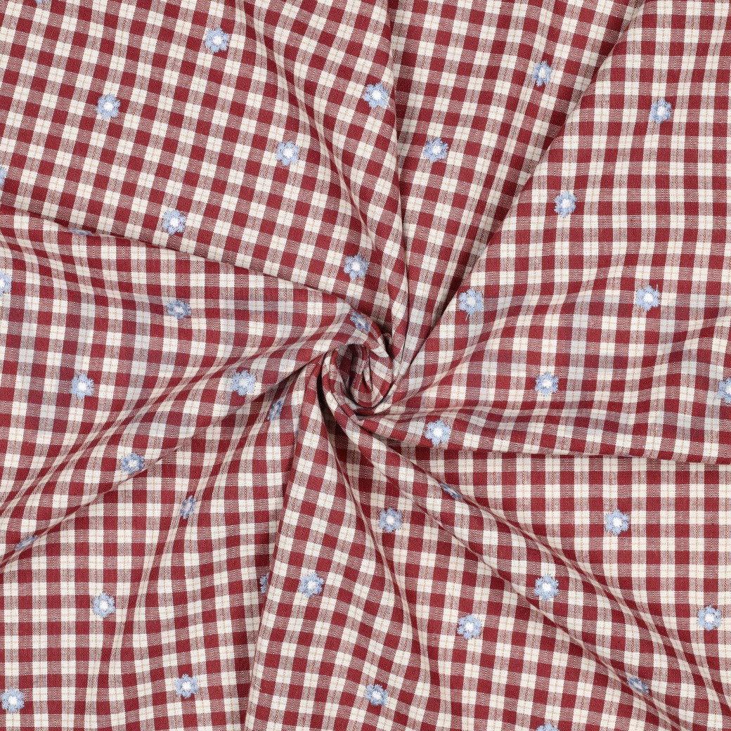 KATOEN VISCOSE EMBROIDERY BLOEMEN BLUSH #7