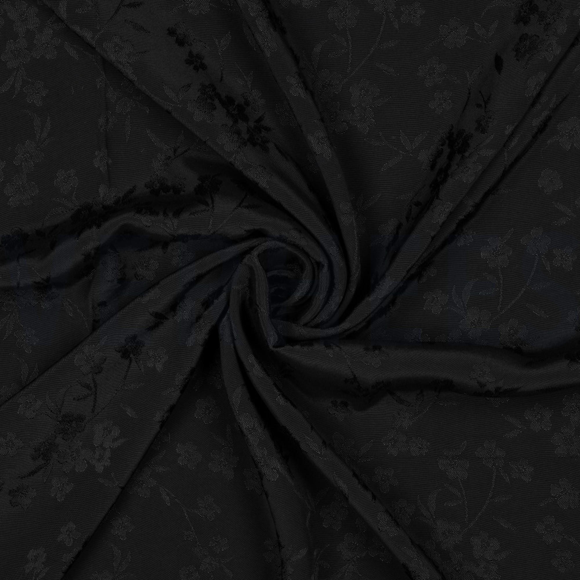 VISCOSE JACQUARD FLOWERS BLACK (high resolution) #3