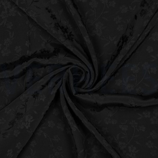 VISCOSE JACQUARD FLOWERS BLACK #7