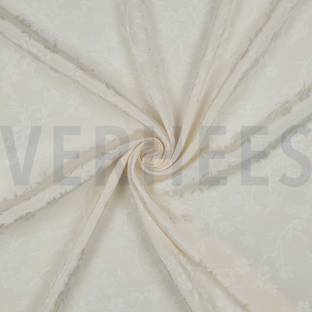 VISKOSE JACQUARD BLUMEN ECRU #7