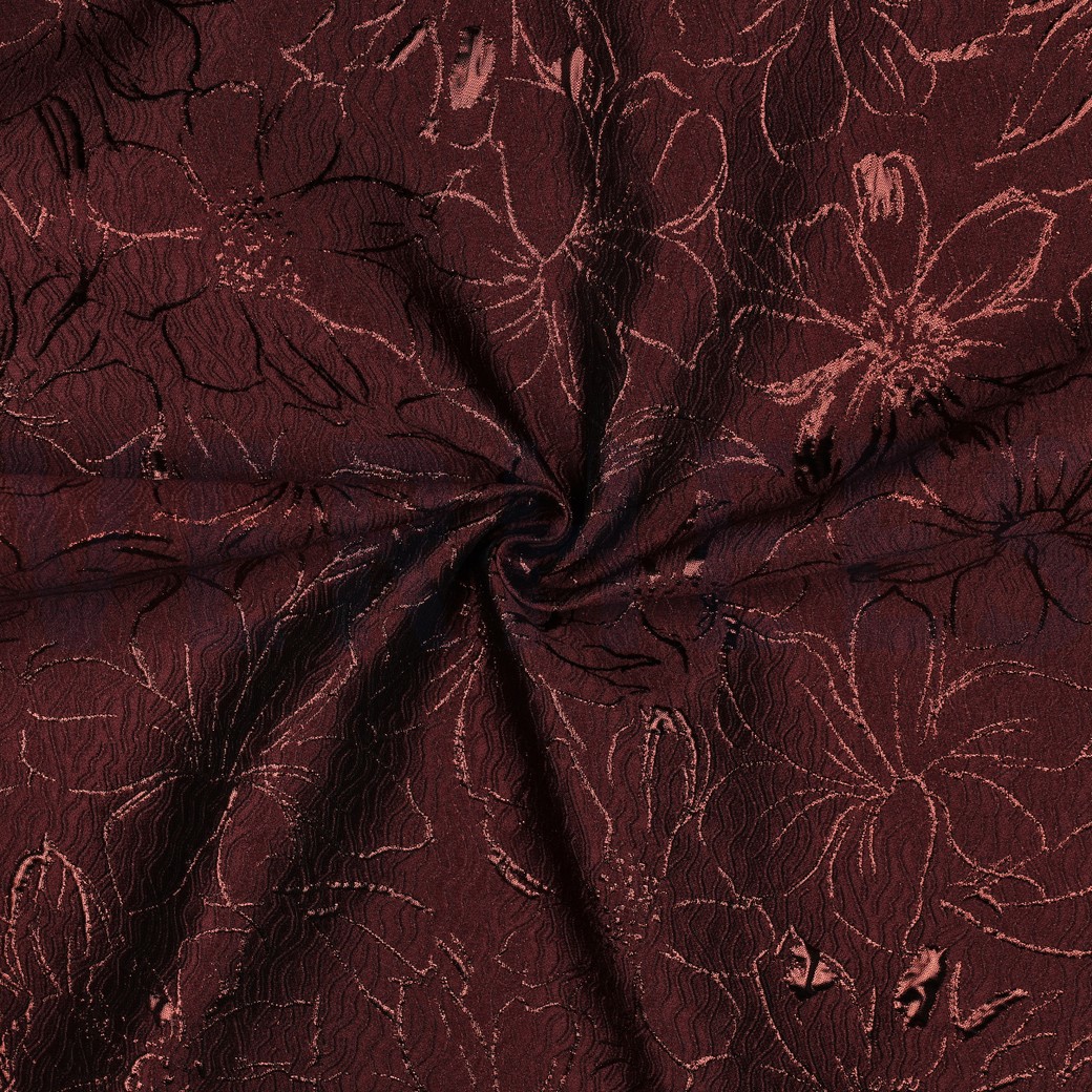 JACQUARD BLUMEN BORDEAUXROT #7