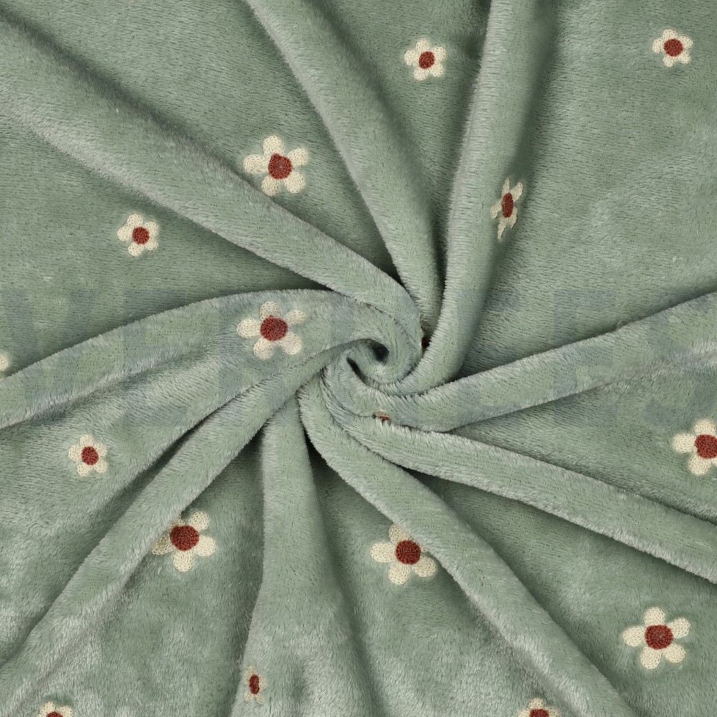 POLAIRE BRODERIE FLEURS SAUGE #7