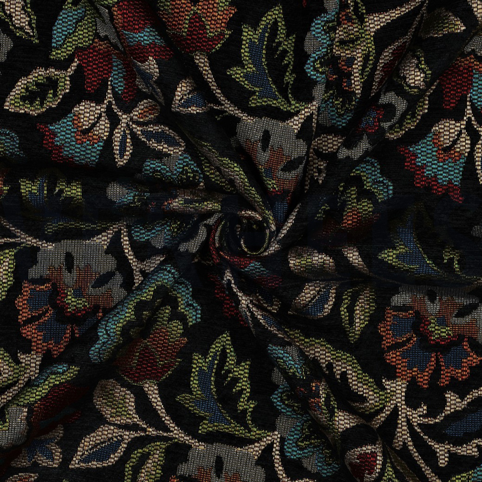 GOBELIN CHENILLE BLUMEN SCHWARZ (high resolution) #3
