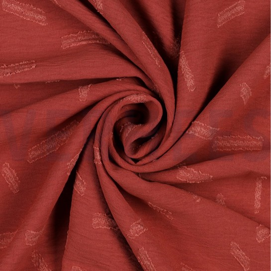 DOBBY JACQUARD RAYURES ROUGE #7