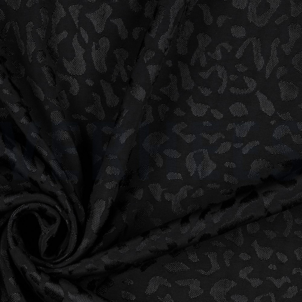 VISCOSE JACQUARD DIERENHUID ZWART #7