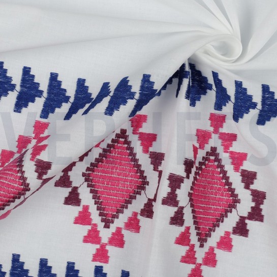 COTTON VOILE ONE-SIDE BORDER WHITE #7