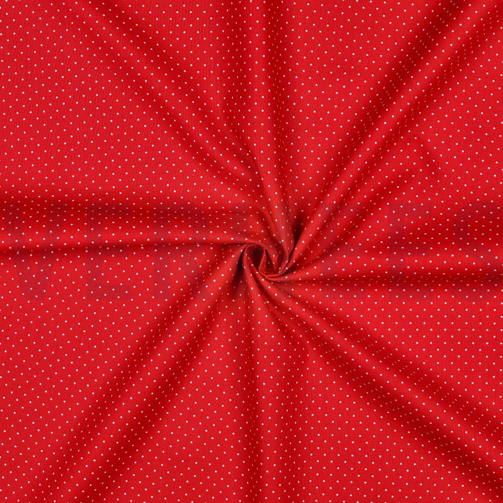 KATOENEN POPLIN KLEINE STIPPEN ROOD (high resolution) #3
