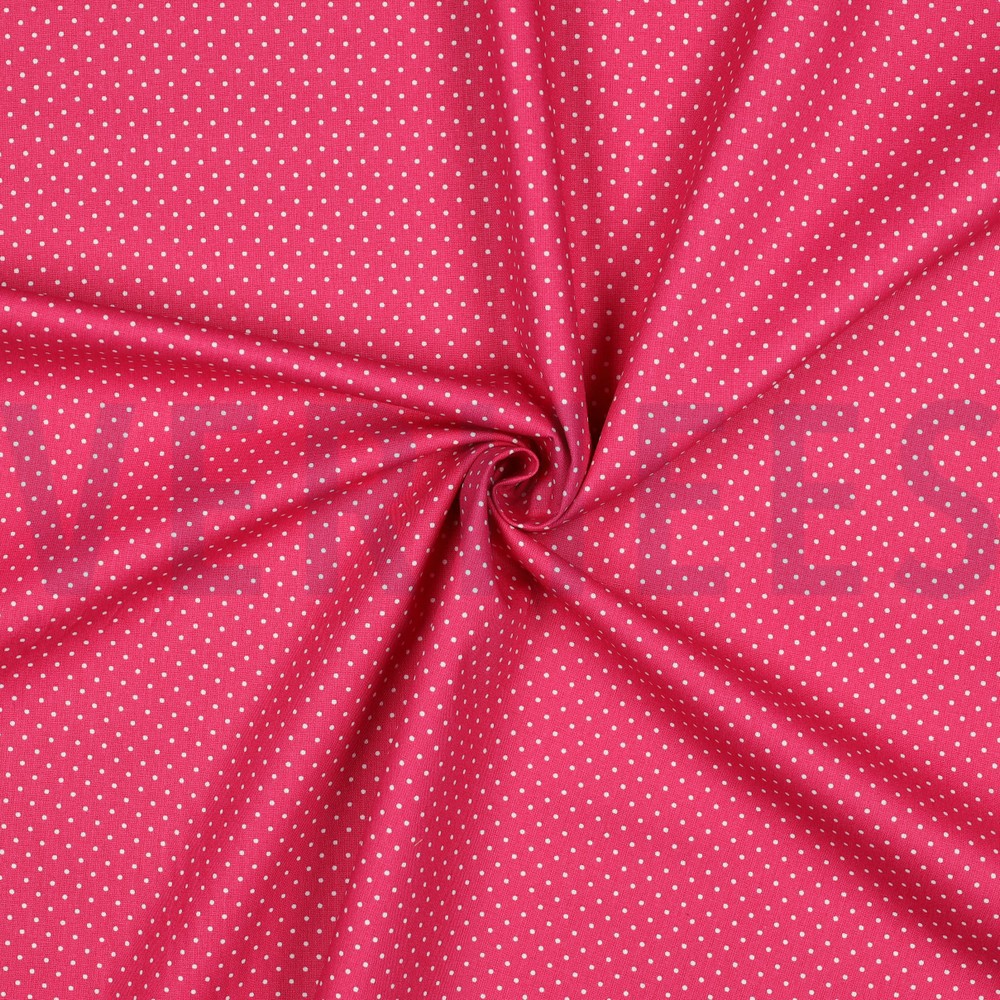 POPELINE DE COTON PETITS POINTS ROSE #7