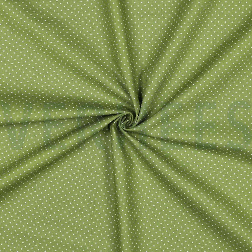 KATOENEN POPLIN KLEINE STIPPEN GROEN #7