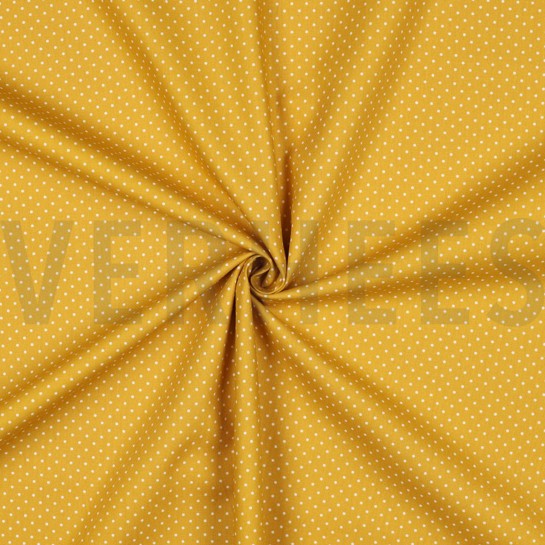 KATOENEN POPLIN KLEINE STIPPEN OKER #7