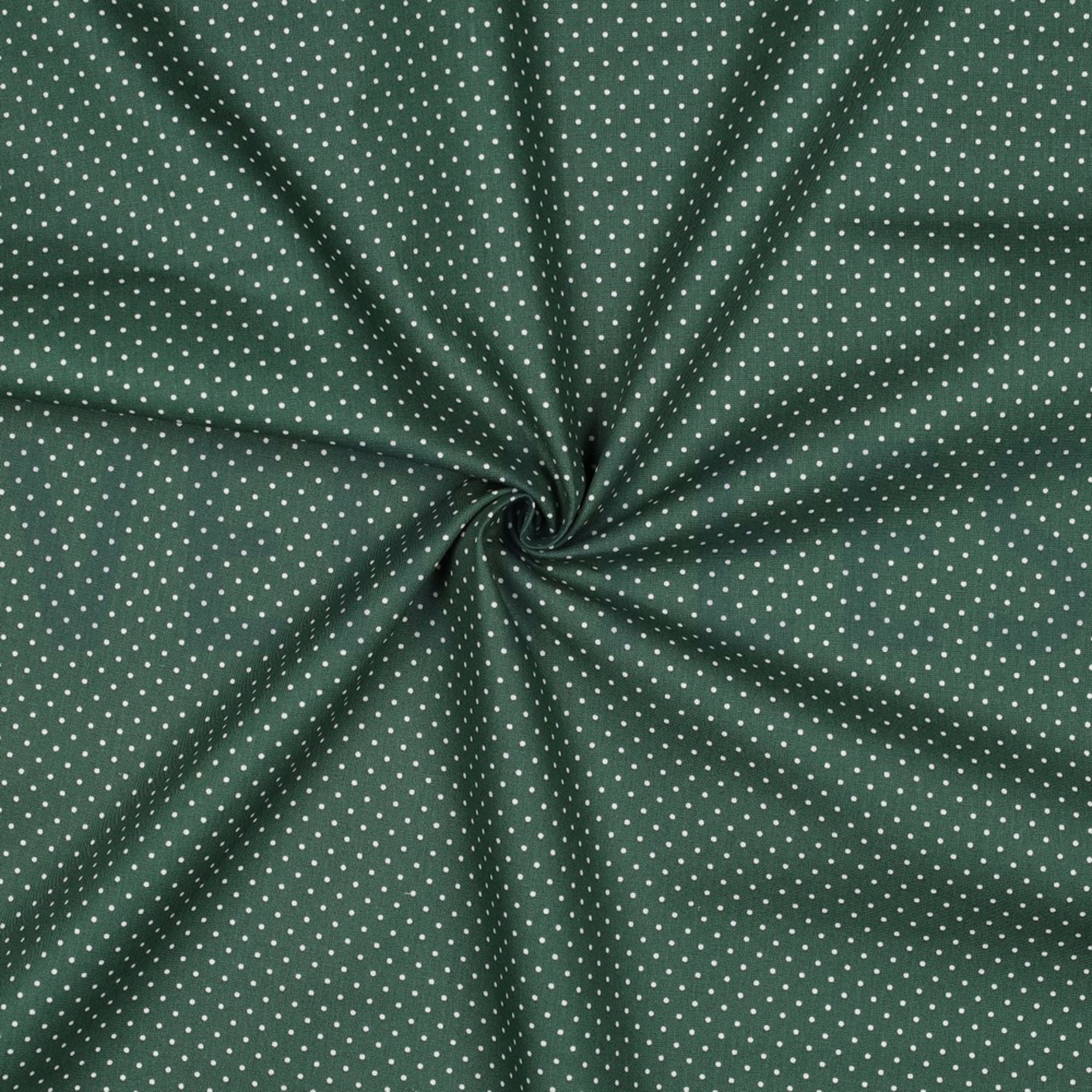 KATOENEN POPLIN KLEINE STIPPEN DONKERGROEN (high resolution) #3