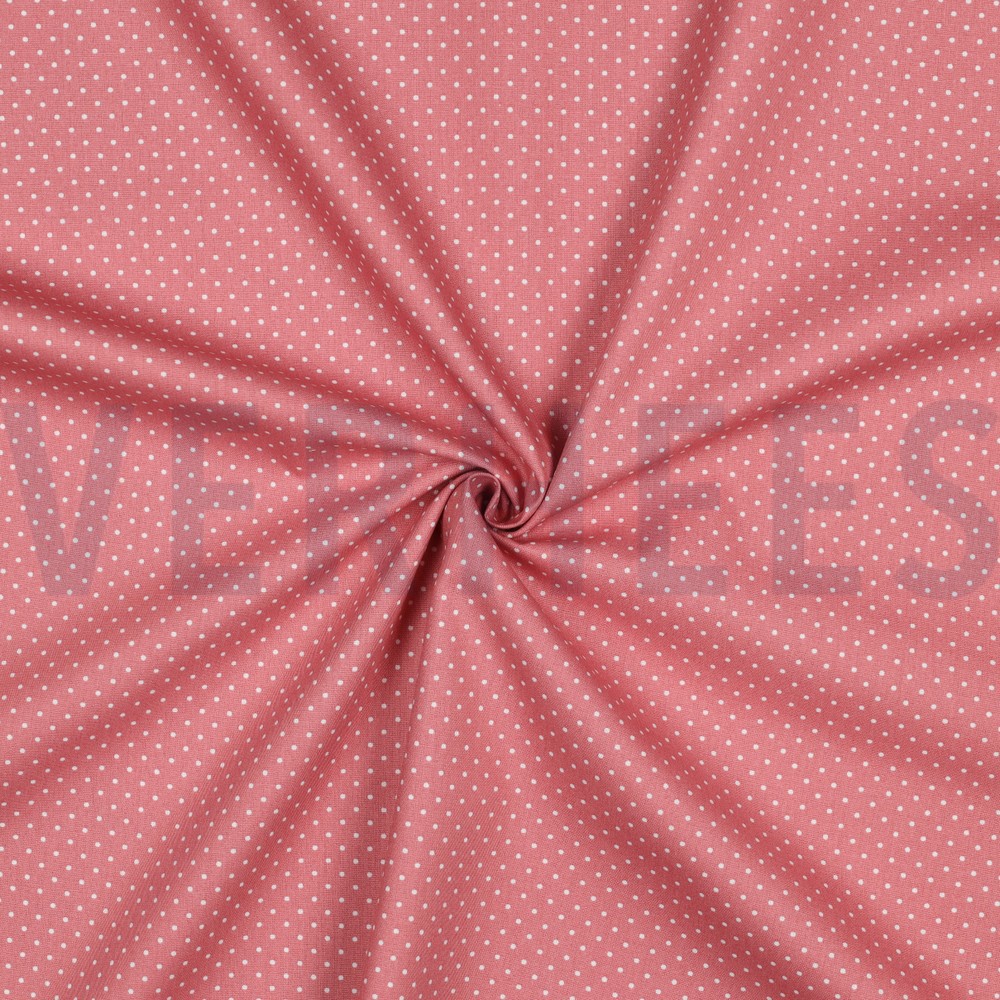 POPELINE DE COTON PETITS POINTS ROSÉ PÂLE #7