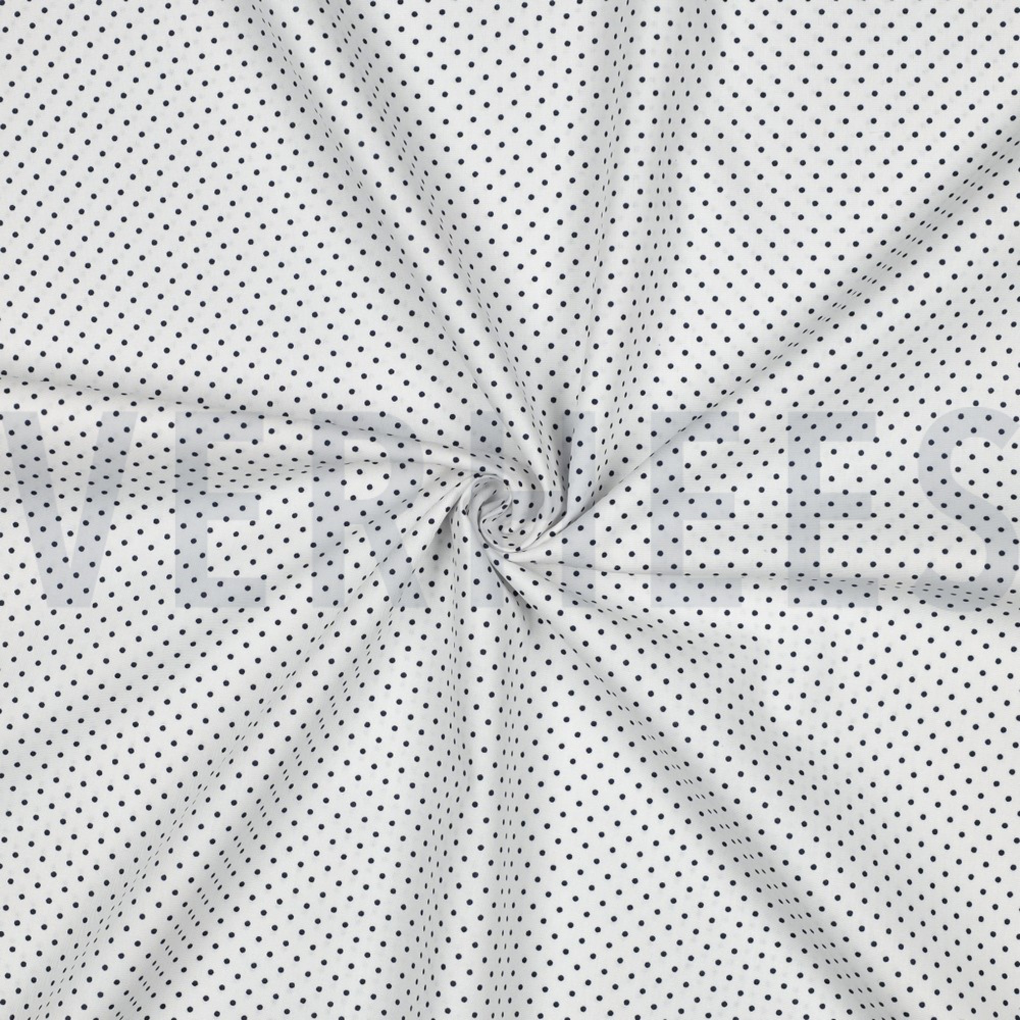 KATOENEN POPLIN KLEINE STIPPEN WIT/DONKERBLAUW (high resolution) #3