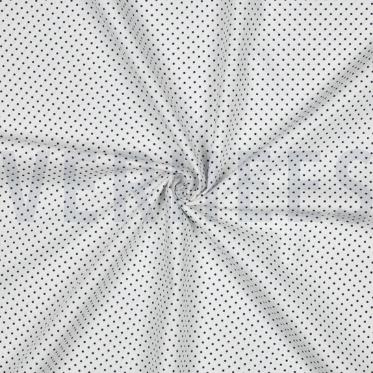 KATOENEN POPLIN KLEINE STIPPEN WIT/DONKERBLAUW #7
