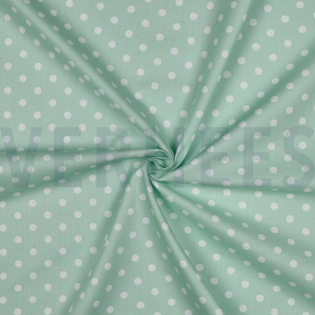KATOENEN POPLIN STIPPEN MINT #7