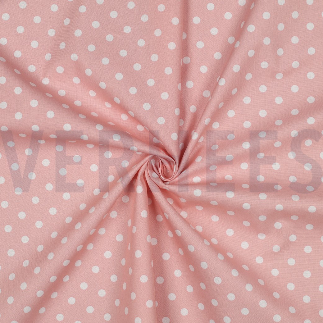 KATOENEN POPLIN STIPPEN OUDROZE #7