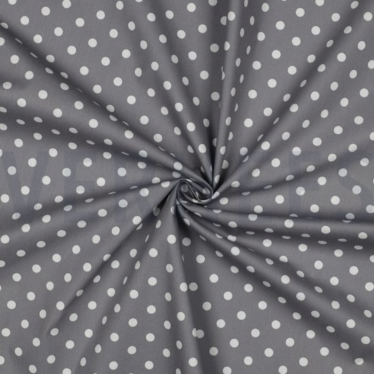 BAUMWOLLE POPELINE PUNKTE GRAU #7
