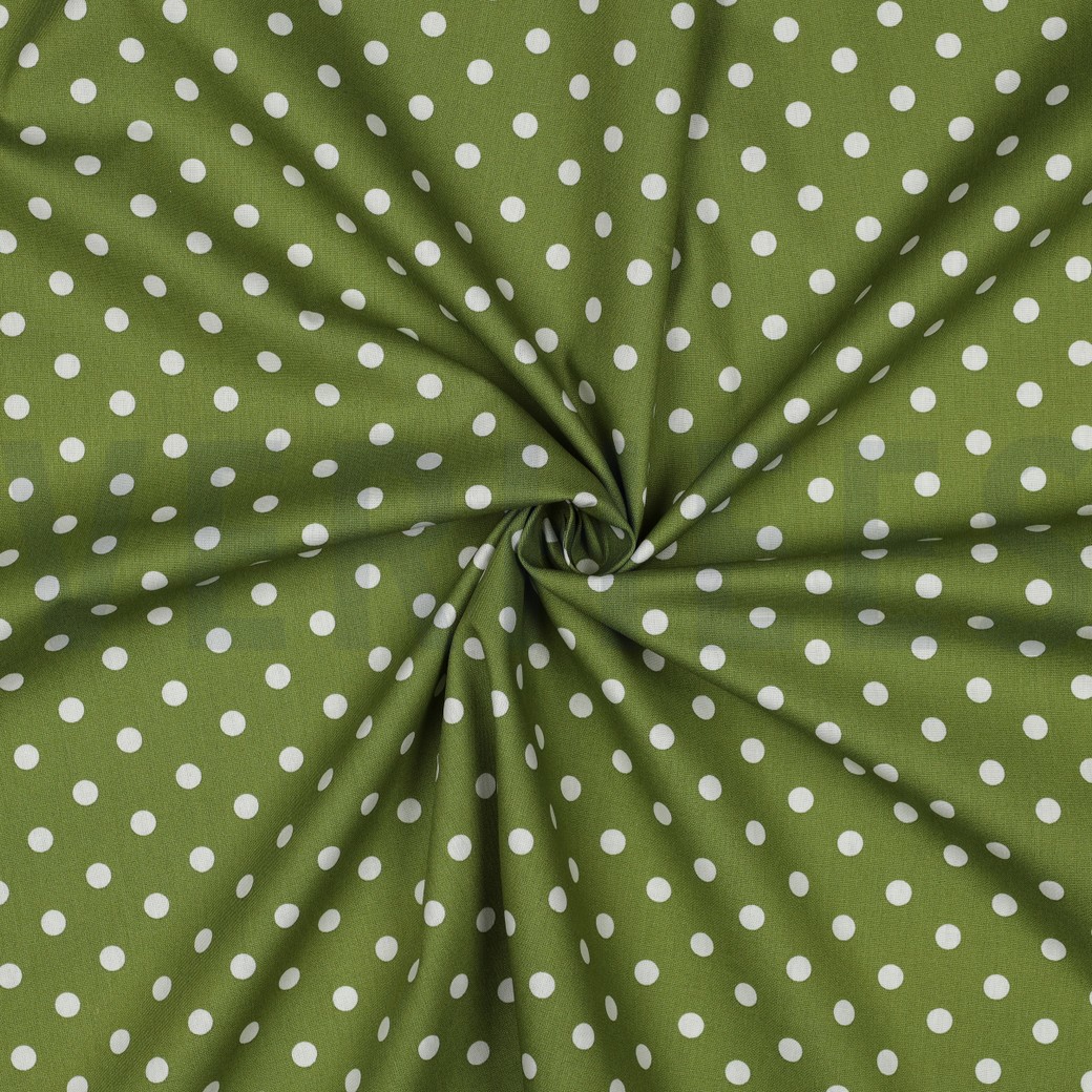 KATOENEN POPLIN STIPPEN GROEN #7