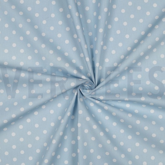 BAUMWOLLE POPELINE PUNKTE HELLBLAU #7