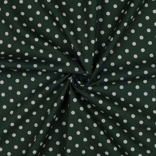 POPLIN DOTS DARK GREEN #7