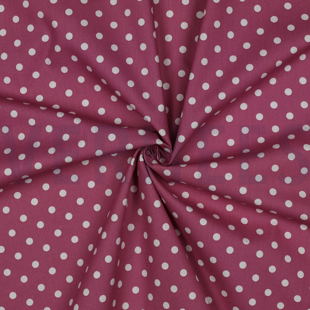 POPELINE DE COTON POINTS MAUVE #7