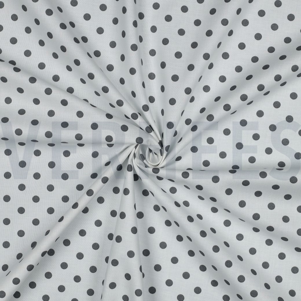 POPLIN DOTS WHITE/GREY #7