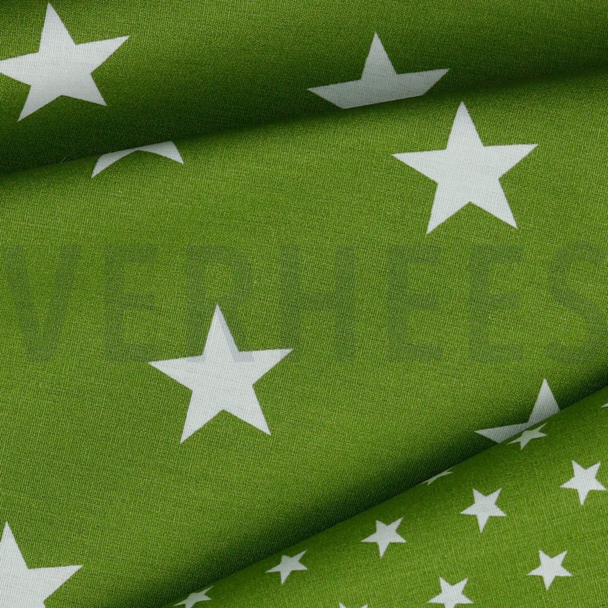 POPELINE DE COTON ÉTOILES VERT (high resolution) #3