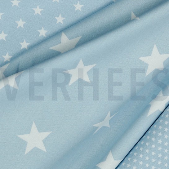POPLIN STARS LIGHT BLUE #7