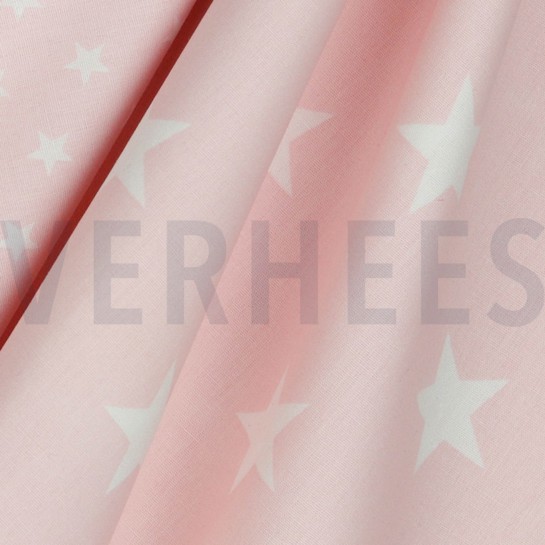 POPLIN STARS LIGHT ROSE #7