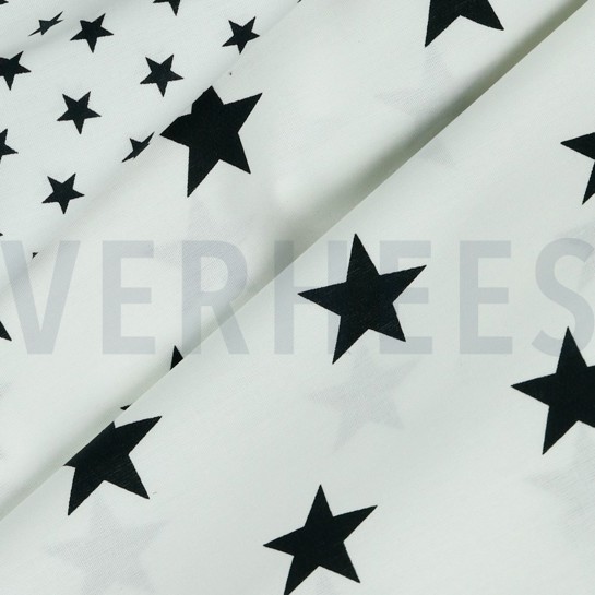 POPLIN STARS WHITE/BLACK #7