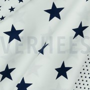 BAUMWOLLE POPELINE STERNE WEISS/MARINEBLAU (thumbnail) #3