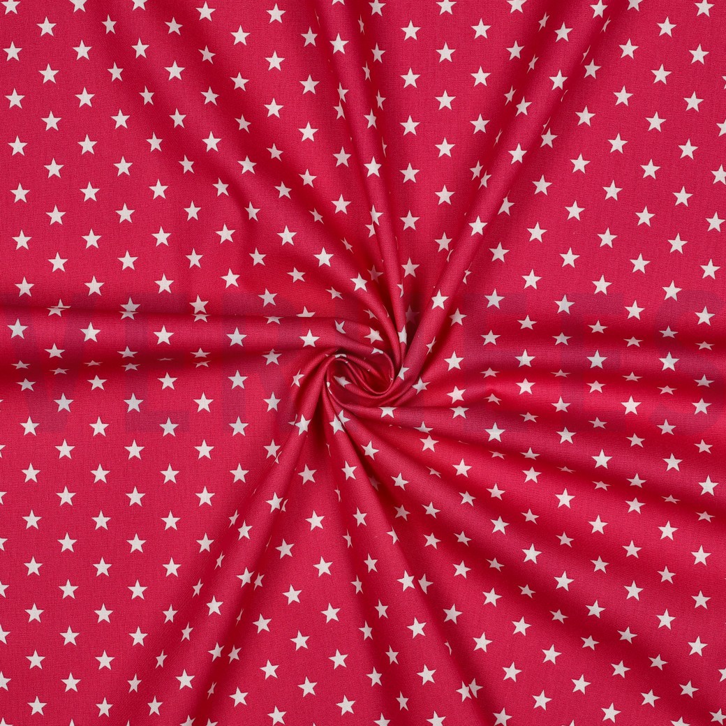 KATOENEN POPLIN KLEINE STERREN ROZE #7