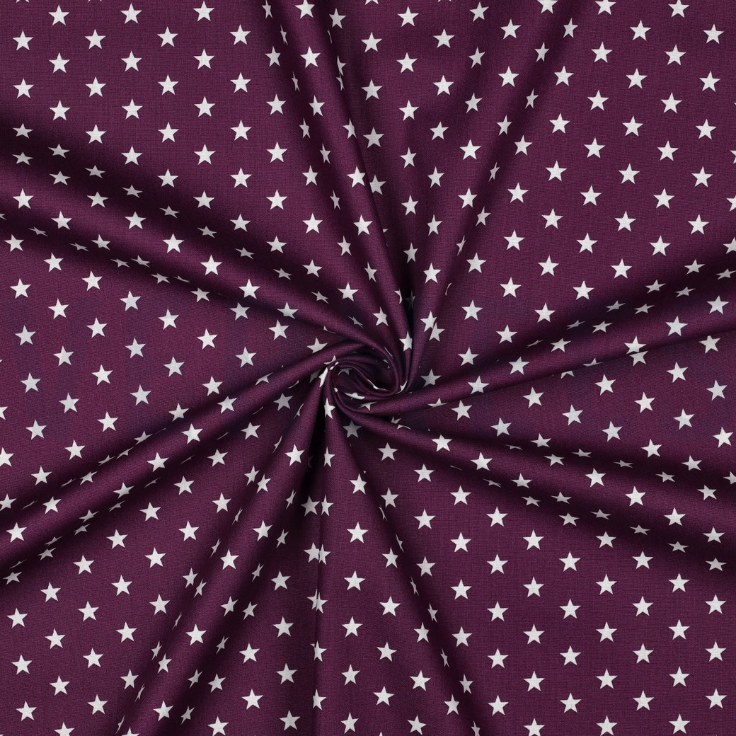 BAUMWOLLE POPELINE KLEINE STERNE LILA/VIOLETT #7