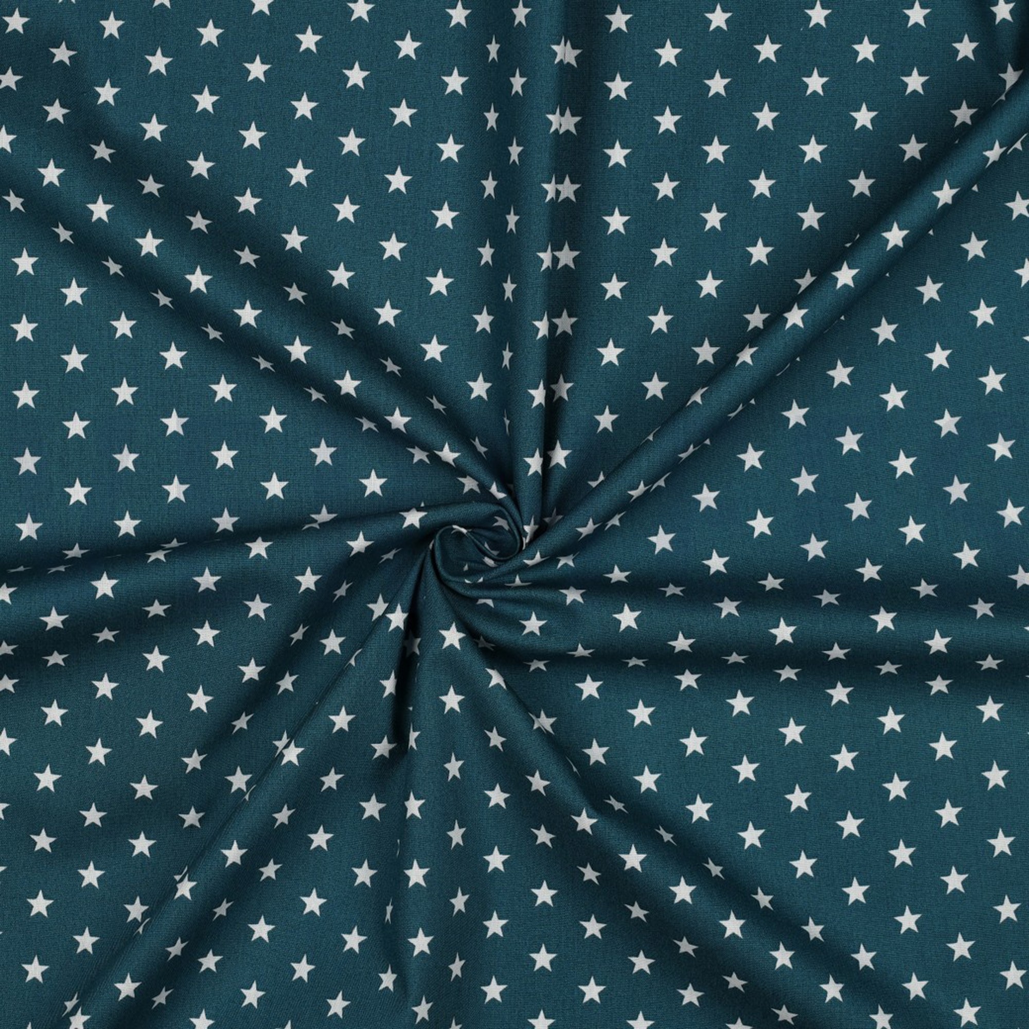 KATOENEN POPLIN KLEINE STERREN PETROL (high resolution) #3