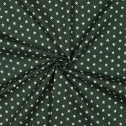 KATOENEN POPLIN KLEINE STERREN DONKERGROEN (thumbnail) #3