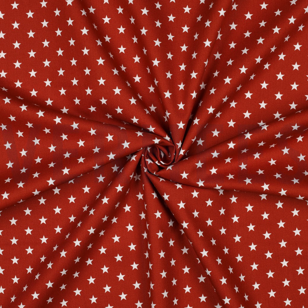 KATOENEN POPLIN KLEINE STERREN TERRACOTTA #7