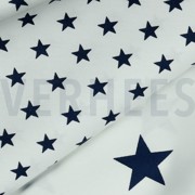 KATOENEN POPLIN KLEINE STERREN WIT/DONKERBLAUW (thumbnail) #3