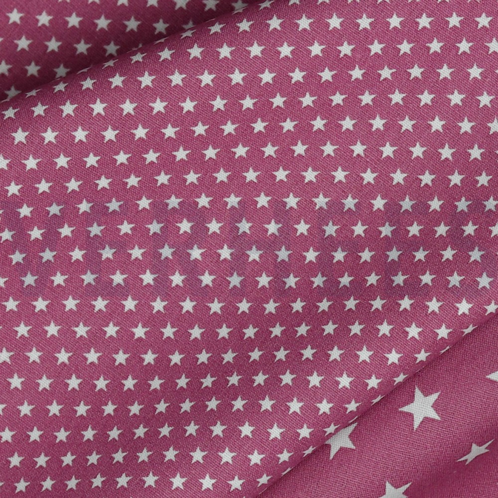 KATOENEN POPLIN MINI STERREN MAUVE #7