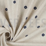 LINEN VISCOSE EMBROIDERY SQUARE INDIGO (thumbnail) #3