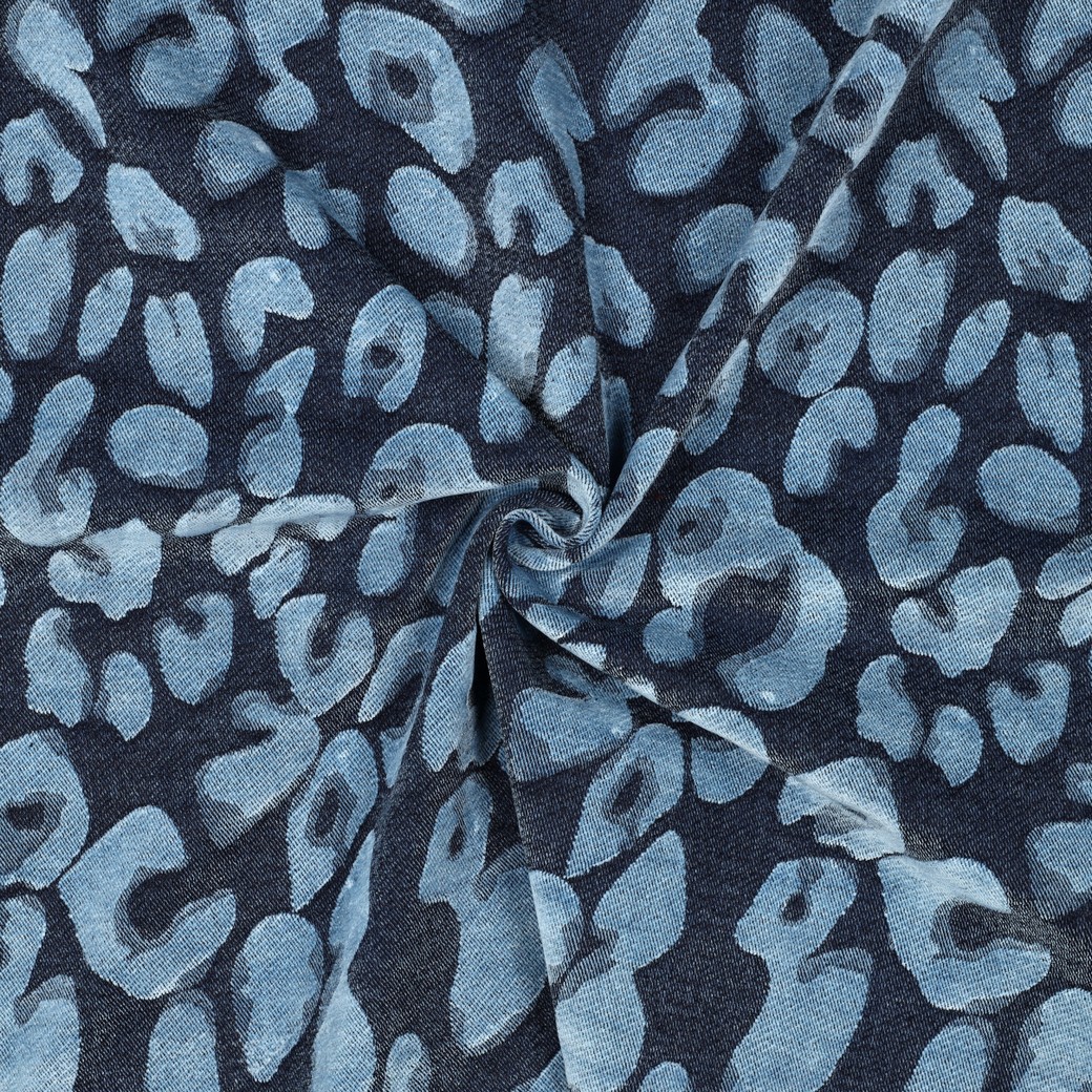 DENIM FLUWEEL JACQUARD DIERENHUID JEANSBLAUW #7