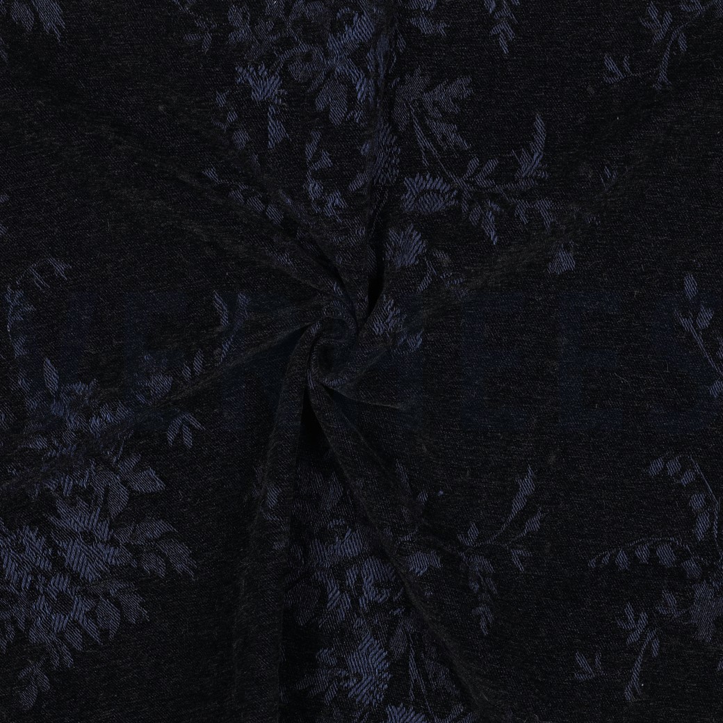 DENIM VELVET JACQUARD FLOWERS BLACK #7