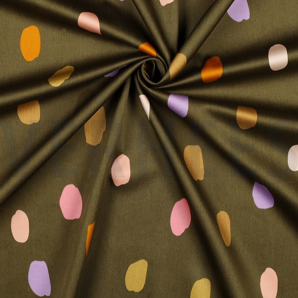 COTTON SATIN SUMMER SPOT MOSS GREEN #7