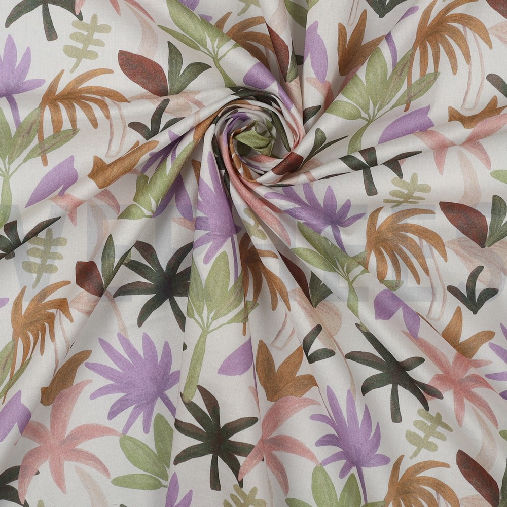 COTON VOILE DIGITAL PALM HAVEN LILAS #7