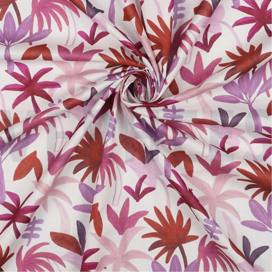 COTON VOILE DIGITAL PALM HAVEN ROUGE #7