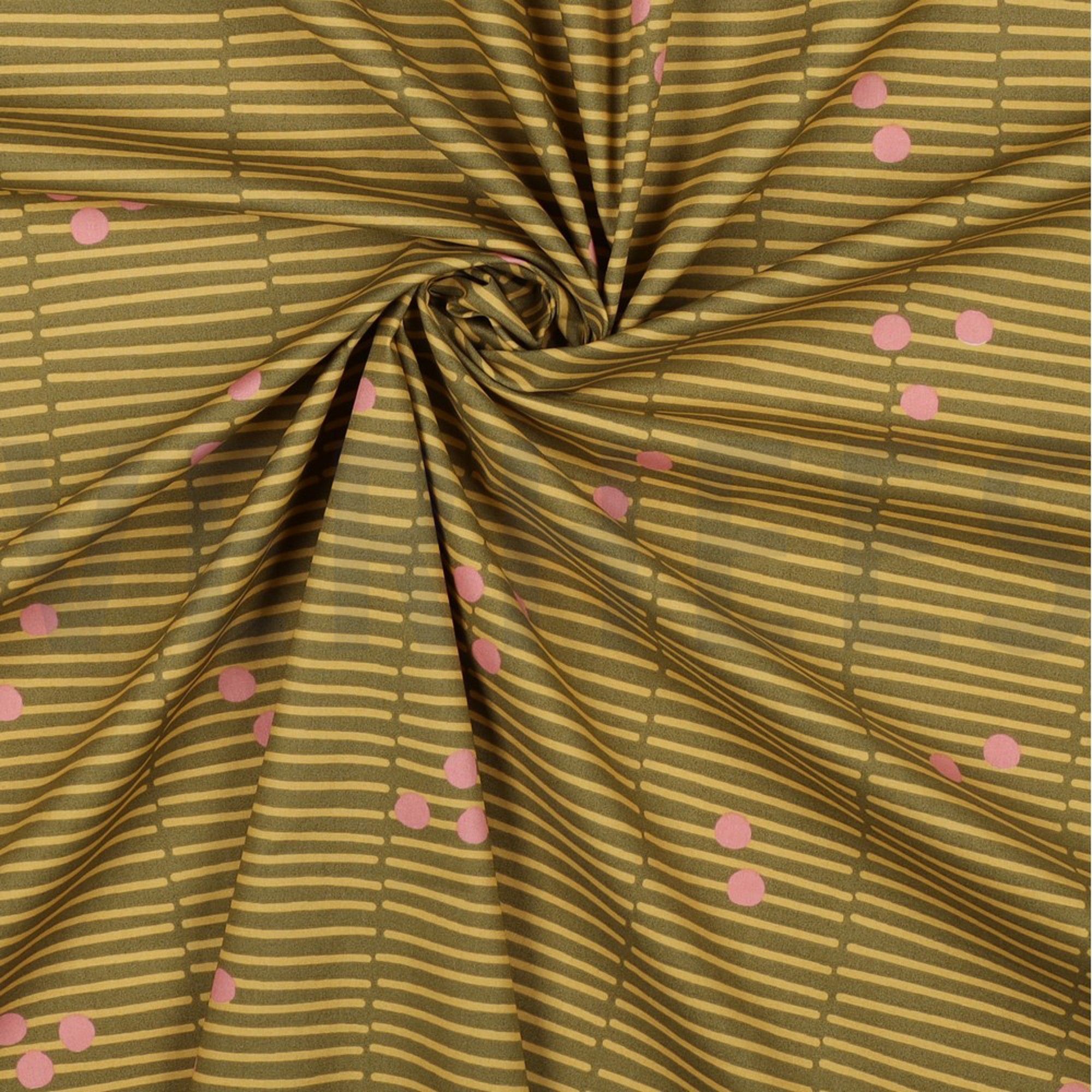 POPELINE DE COTON RAYURES CASSÉES VERT (high resolution) #3