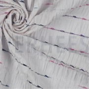 FRONCÉ COTON DOBBY RAYÉ BLANC (thumbnail) #3