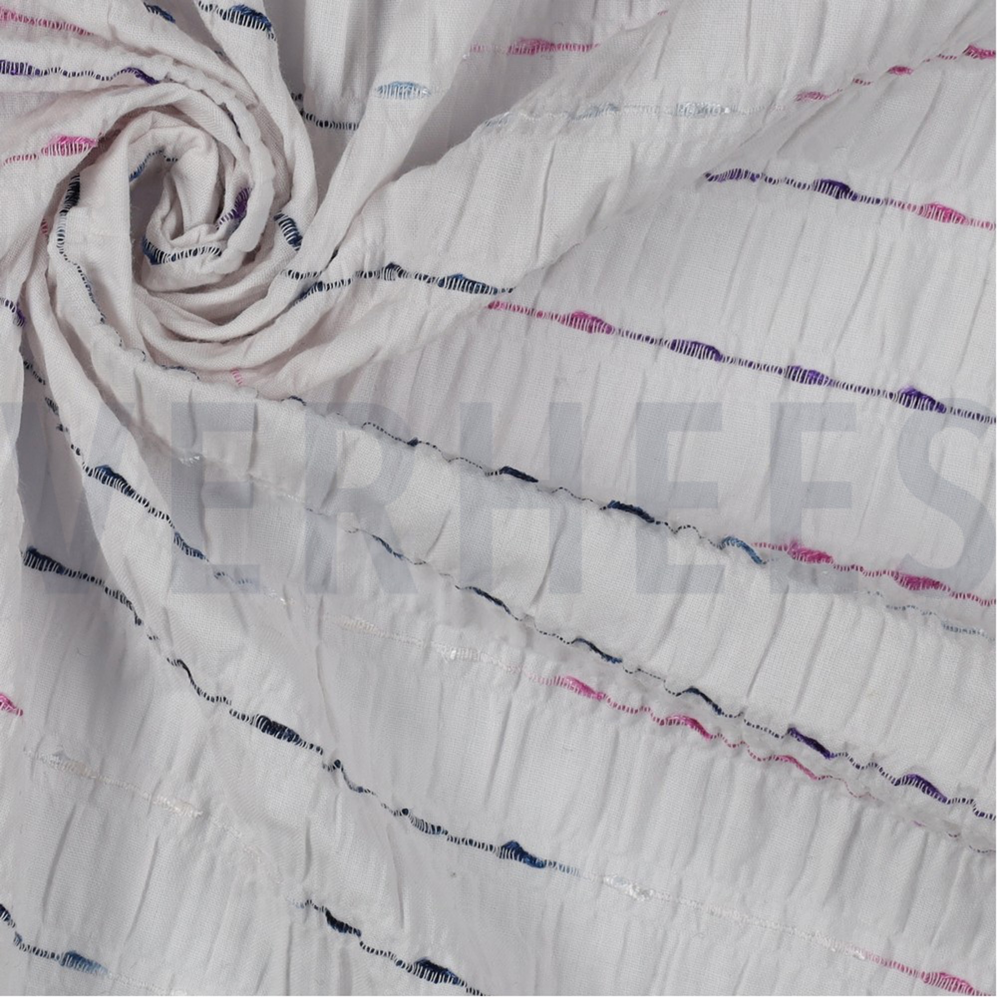 FRONCÉ COTON DOBBY RAYÉ BLANC (high resolution) #3