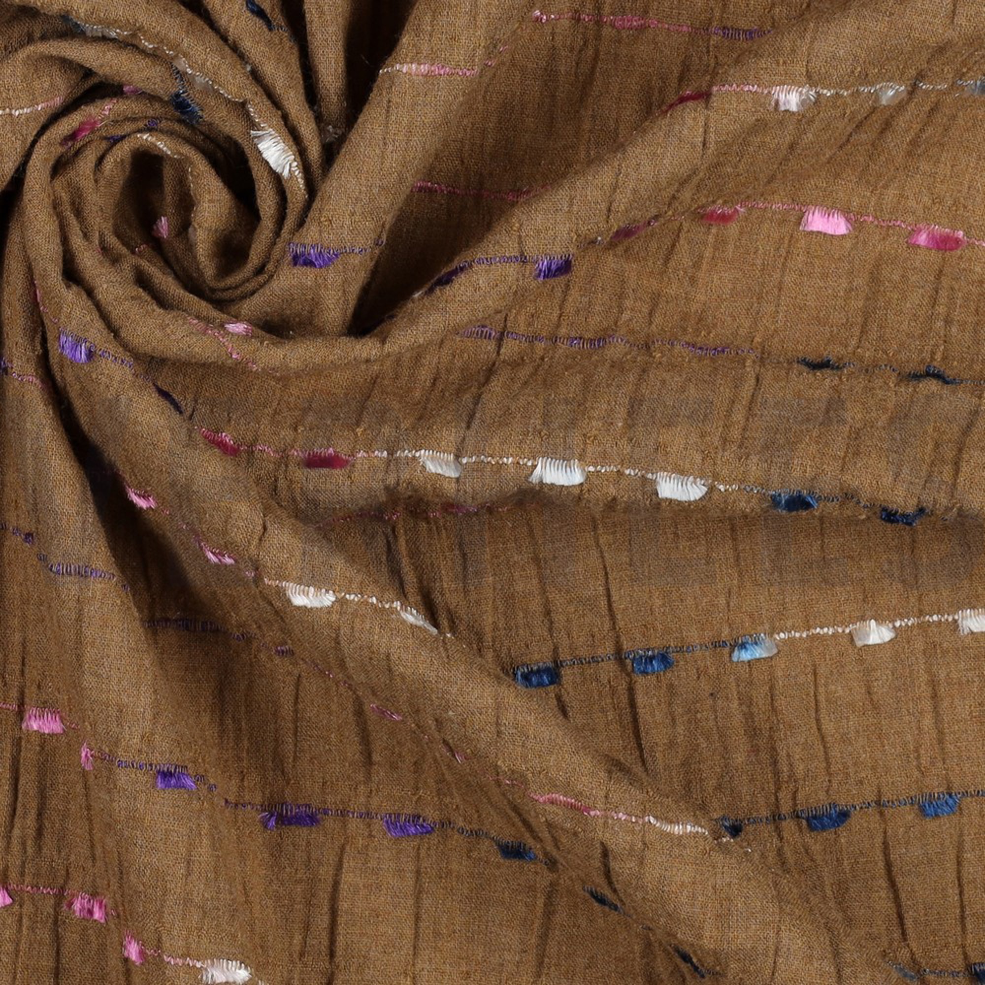 CRINKLE COTTON DOBBY STRIPES CAMEL (high resolution) #3
