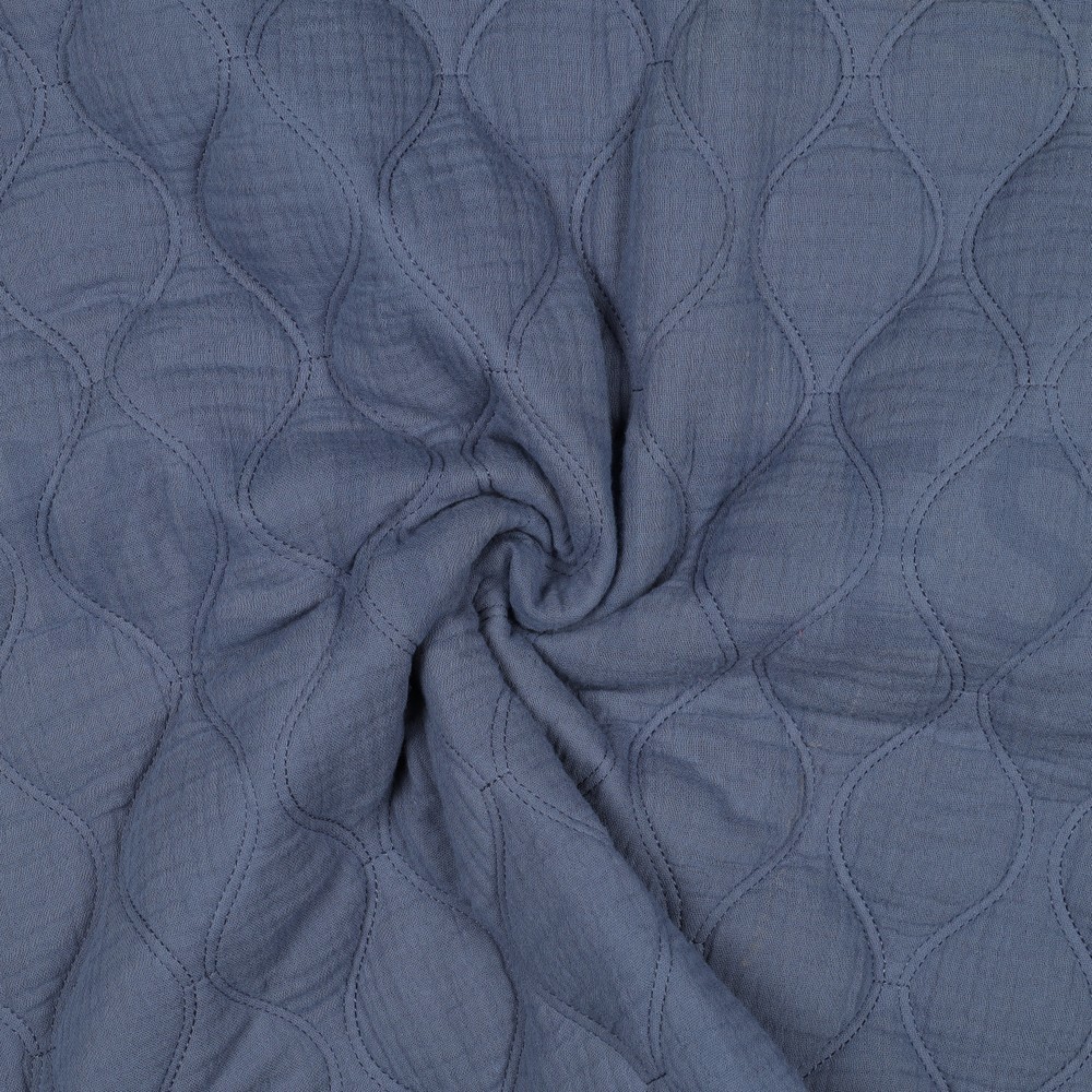 MUSSELIN QUILT JEANSBLAU #7