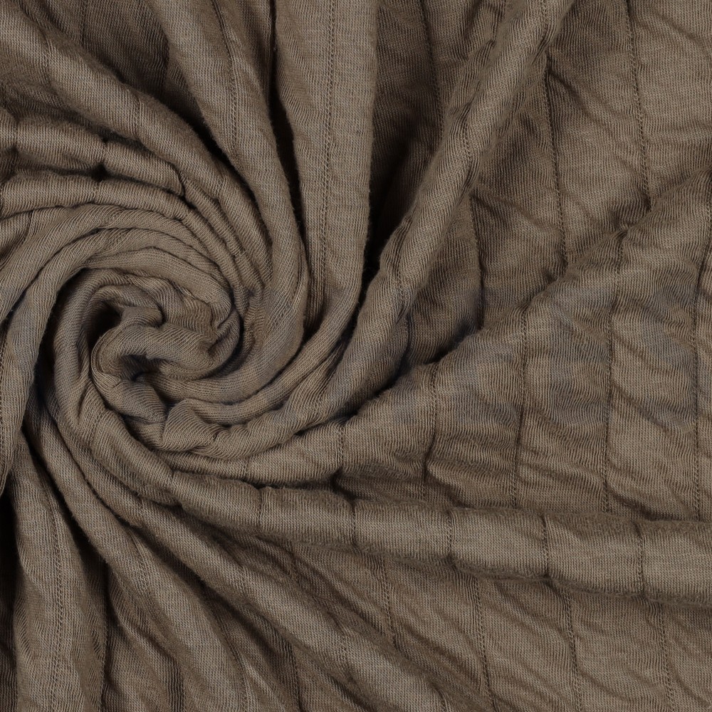 GEQUILTE JERSEY STREPEN TAUPE #7
